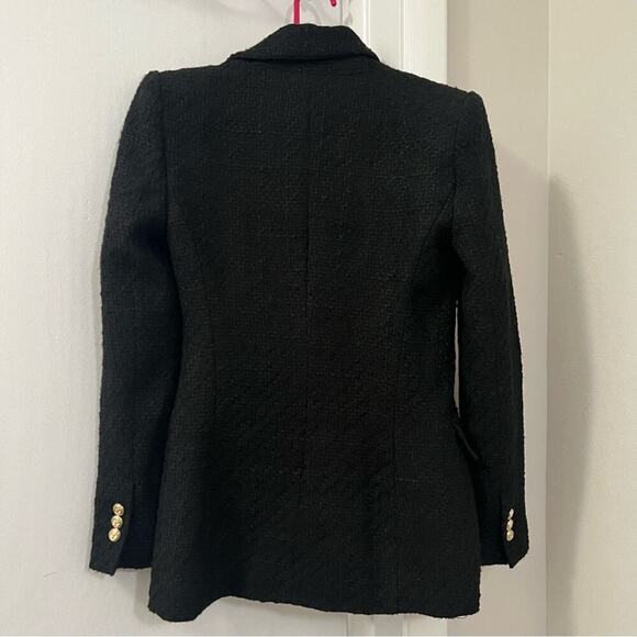 ZARA Black DOUBLE BREASTED TEXTURED WEAVE JACKET XS - Picture 11 of 11